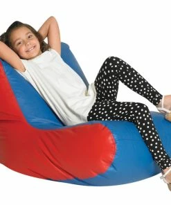 New 👏 Childrens Factory Children's Factory High Back School Chair, Vinyl, Blue/Red ❤️