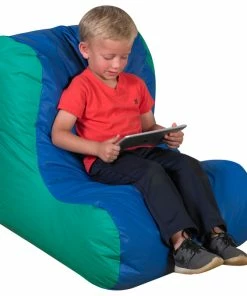 Discount 🔔 Childrens Factory Children's Factory High Back School Chair, Vinyl, Blue/Green ⌛