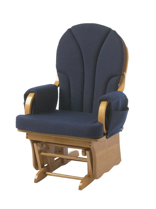 Best deal ✨ Foundations Adult Lullaby Glider Rocker With Navy Seat, 25-1/2 X 27 X 41 Inches, Natural/Blue ⌛