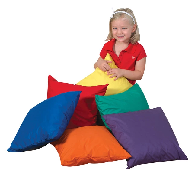 Flash Sale ๐ Childrens Factory Children's Factory Pillow Set, 17 X 17 X 6 Inches, Polyester Cover, Primary Color, Set Of 6 ๐ - Image 2