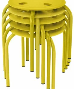 Flash Sale 🤩 Classroom Select Prima Stool, 12-Inch Seat Height, Yellow, Set Of 5 🛒