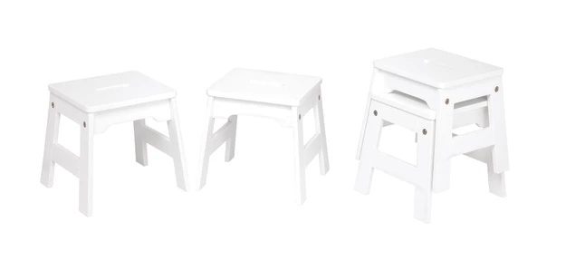 Wholesale 🥰 Melissa And Doug Melissa & Doug Wooden Stools, 12 X 11 X 11 Inches, White, Set Of 4 💯