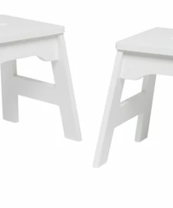 Brand new 😀 Melissa And Doug Melissa & Doug Wooden Stools, 12 X 11 X 11 Inches, White, Set Of 2 🎉