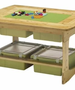 Hot Sale 🔔 Copernicus Bamboo Construction Bricks Table, 35 X 25 X 18-3/4 Inches 😉